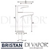 Bristan Quest High Neck Pillar Taps Dimensions